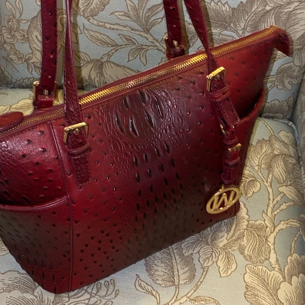 MK BELTED COLLECTION OSTRICH TOTE - Picture 4 of 12